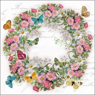 Ambiente 20 Χαρτοπετσέτες 33x33cm 3φύλλες Wreath of Flowers FSC