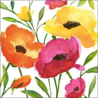 Ambiente 20 Χαρτοπετσέτες 33x33cm 3φύλλες Aquarell Poppy FSC