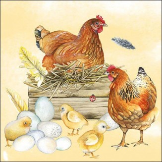 Ambiente 20 Χαρτοπετσέτες 33x33cm 3φύλλες Breeding Chicken FSC