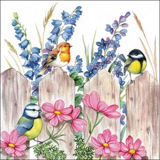 Ambiente 20 Χαρτοπετσέτες 33x33cm 3φύλλες Birds on Fence FSC