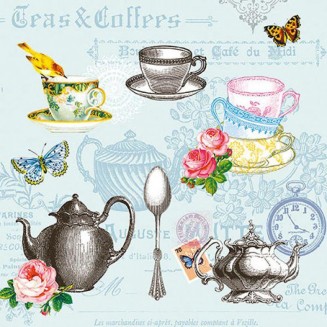 Ambiente 20 Χαρτοπετσέτες 33x33cm 3φύλλες Tea Mix Blue FSC