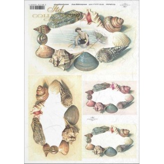 Itd. Collection Ριζόχαρτο Decoupage A4 (21x29,7cm) Shell Wreaths