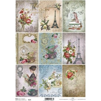 Itd. Collection Ριζόχαρτο Decoupage A4 (21x29,7cm) Vintage Paris Elements