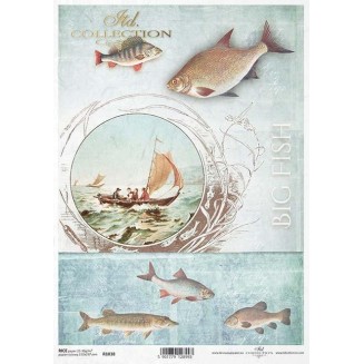 Itd. Collection Ριζόχαρτο Decoupage A4 (21x29,7cm) Fishes & Boat