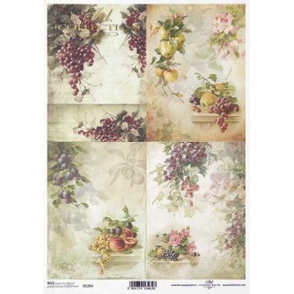 Itd. Collection Ριζόχαρτο Decoupage A4 (21x29,7cm) Grapes, Plums, Peaches & Apples