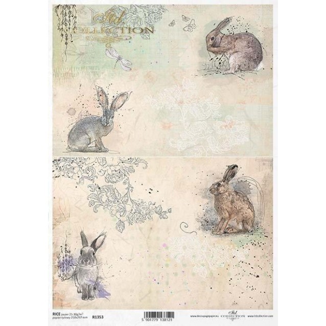 Itd. Collection Ριζόχαρτο Decoupage A4 (21x29,7cm) Bunnies on Background I