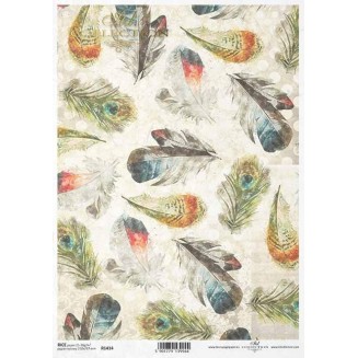 Itd. Collection Ριζόχαρτο Decoupage A4 (21x29,7cm) Colorful Feathers I