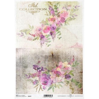 Itd. Collection Ριζόχαρτο Decoupage A4 (21x29,7cm) Pink Flowers in Background