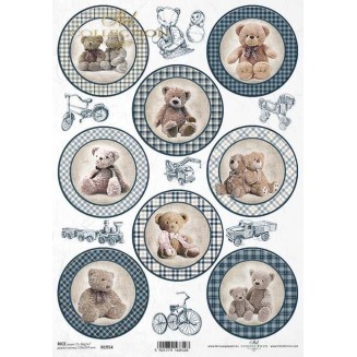 Itd. Collection Ριζόχαρτο Decoupage A4 (21x29,7cm) Baby Boy Teddy Bears