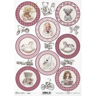 Itd. Collection Ριζόχαρτο Decoupage A4 (21x29,7cm) Baby Girl Teddy Bears