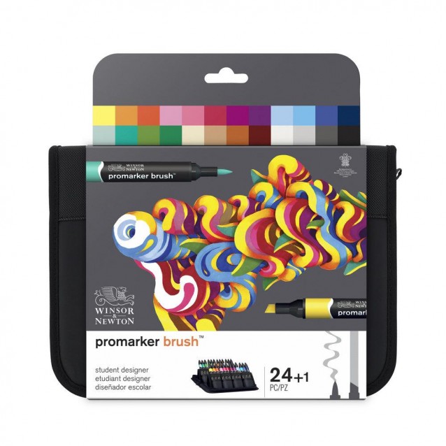 Winsor & Newton 24 Μαρκαδόροι Promarker Brush σε Κασετίνα Student Designer Collection