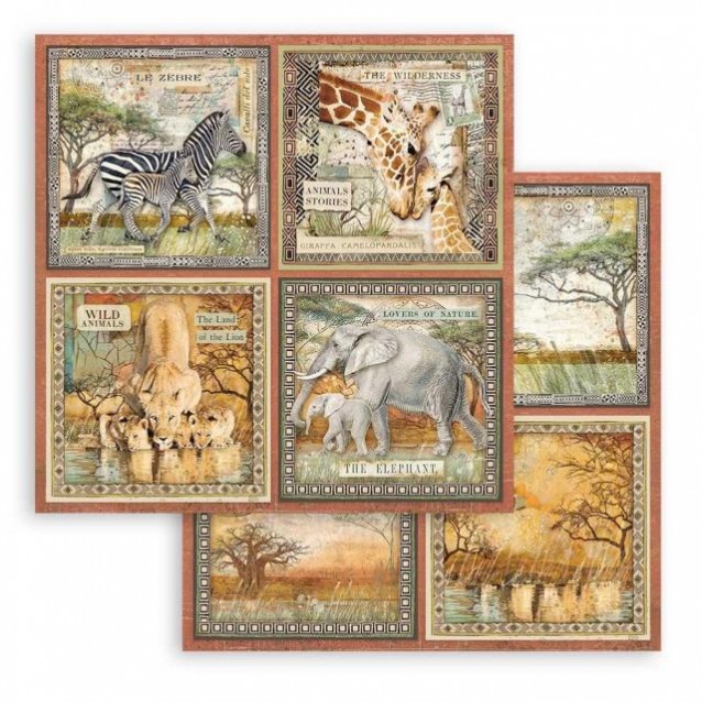 Stamperia Χαρτί Scrapbooking 30,5x30,5cm Διπλής Όψης Savana 4 cards