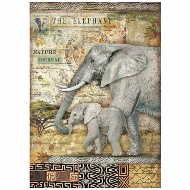 Stamperia Ριζόχαρτο Decoupage A4 (21x29,7cm) Savana the Elephant