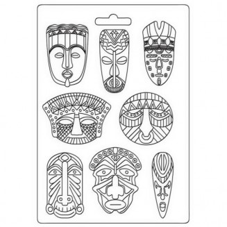 Stamperia Φόρμα Πηλού A4 Savana Tribal Masks