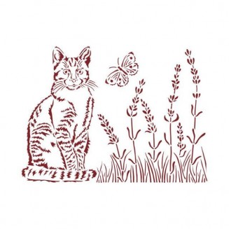 Stamperia Stencil D 20x15cm Provence cat