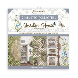 Stamperia 10 Χαρτιά Scrapbooking 30,5x30,5cm Διπλής Όψης Romantic Garden House