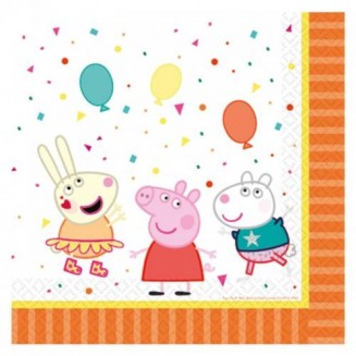 Amscan 16 Χαρτοπετσέτες Φαγητού 33x33cm Peppa Pig