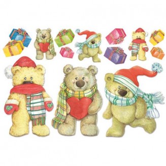 Stamperia Μεταλλικό Ριζόχαρτο Decoupage 48x33cm Teddy Bears With Hearts & Gifts