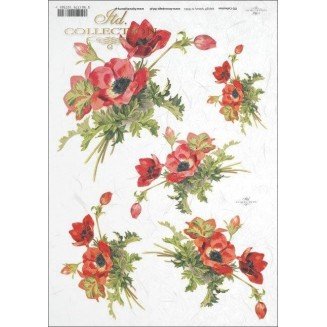 Itd. Collection Ριζόχαρτο Decoupage A4 (21x29,7cm) Bouquets of Poppies