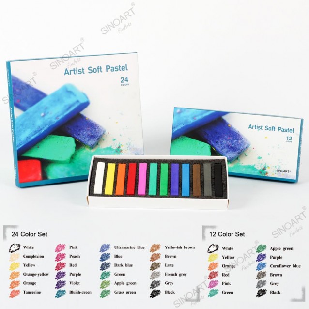 SinoArt 24 Artist Soft Pastels (Carres)