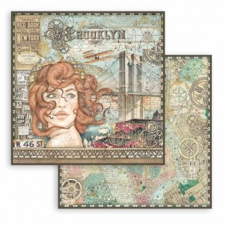 Stamperia Χαρτί Scrapbooking 30,5x30,5cm Διπλής Όψης Sir Vagabond Aviator Lady