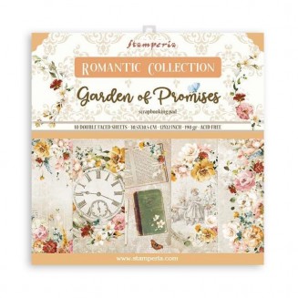 Stamperia 10 Χαρτιά Scrapbooking 30,5X30,5cm Διπλής Όψης Garden Of Promises