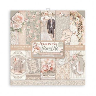 Stamperia 10 Χαρτιά Scrapbooking 30,5X30,5cm Διπλής Όψης You and Me