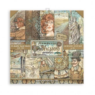 Stamperia 10 Χαρτιά Scrapbooking 30,5X30,5cm Διπλής Όψης Sir Vagabond Aviator