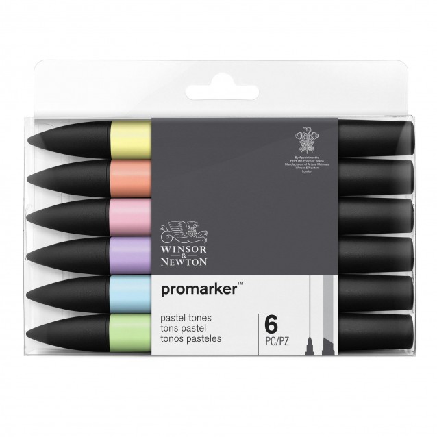 Winsor & Newton 6 Μαρκαδόροι Promarker Pastel Αποχρώσεις