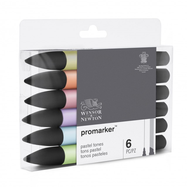 Winsor & Newton 6 Μαρκαδόροι Promarker Pastel Αποχρώσεις