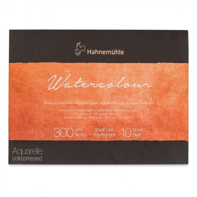 Hahnemuhle Μπλοκ Ακουαρέλας Collection Cold Pressed (Λεπτόκοκκο) 300gr 30x40cm 10 φύλλων