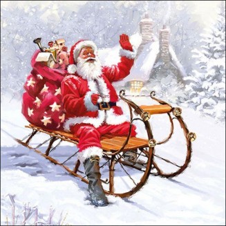 Ambiente 20 Χαρτοπετσέτες 33x33cm 3φύλλες Santa On Sledge FSC