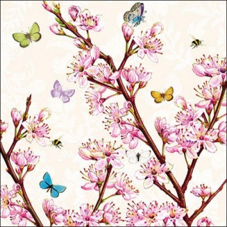 Ambiente 20 Χαρτοπετσέτες 33x33cm 3φύλλες Blossom Cream FSC