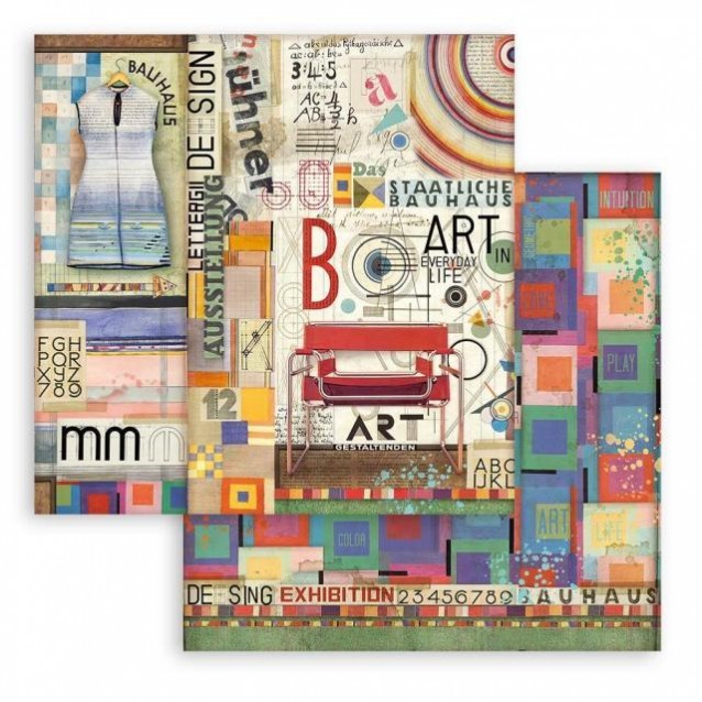 Stamperia Χαρτί Scrapbooking 30,5x30,5cm Διπλής Όψης Bauhaus Art