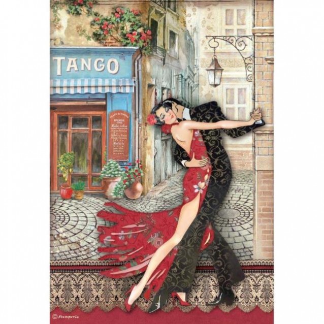 Stamperia Ριζόχαρτο Decoupage A4 (21x29,7cm) Desire Tango