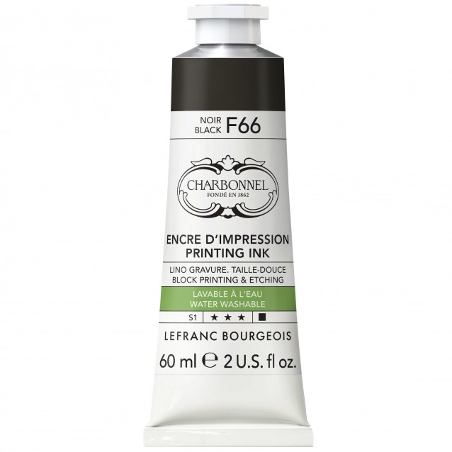 Charbonnel 60ml Μελάνι Τυπώματος Water Washable Black F66  Series 1