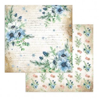 Stamperia Χαρτί Scrapbooking 30,5X30,5cm Διπλής Όψης Romantic Cozy Winter Flowers