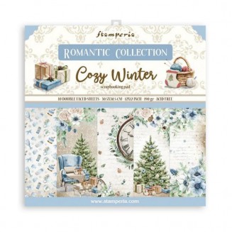 Stamperia 10 Χαρτιά Scrapbooking 30,5X30,5cm Διπλής Όψης Romantic Cozy Winter