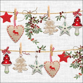 Ambiente 20 Χαρτοπετσέτες 33x33cm 3φύλλες Rustical Christmas FSC