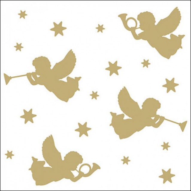 Ambiente 20 Χαρτοπετσέτες 33x33cm 3φύλλες Christmas Trumpet Angels Gold FSC Mix