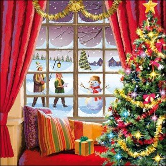 Ambiente 20 Χαρτοπετσέτες 33x33cm 3φύλλες Christmas Window FSC