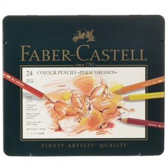 Faber Castell 24 Ξυλομπογιές Polychromos σε Μεταλλική Κασετίνα