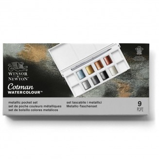 Winsor & Newton Cotman Κασετίνα Metallic Set 8 Πλακάκια Ακουαρέλας & Πινέλο