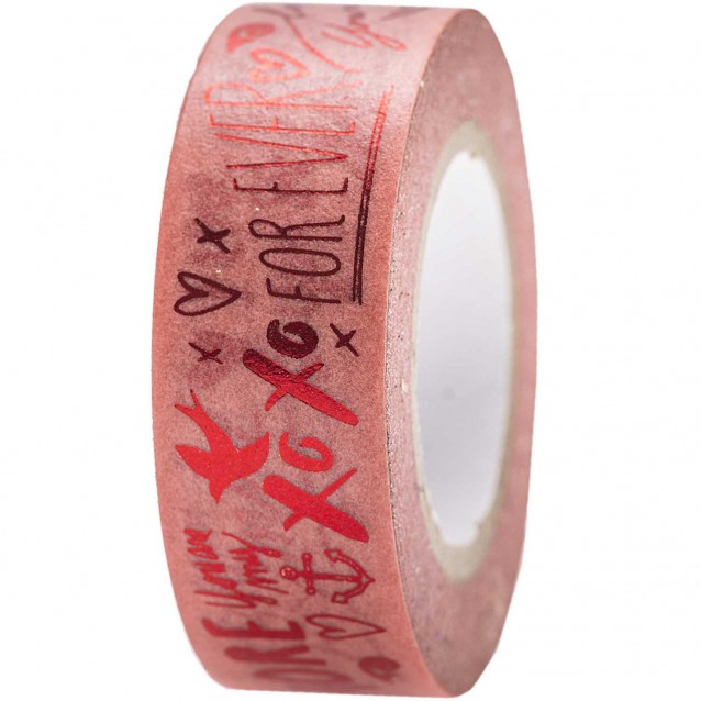 Rico Design 10m x 15mm Αυτοκόλλητη Ταινία Washi Love Lettering FSC