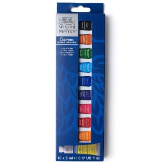 Winsor & Newton Cotman Κασετίνα με 10 σωληνάρια Ακουρέλας x 5ml