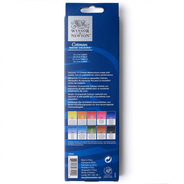 Winsor & Newton Cotman Κασετίνα με 10 σωληνάρια Ακουρέλας x 5ml