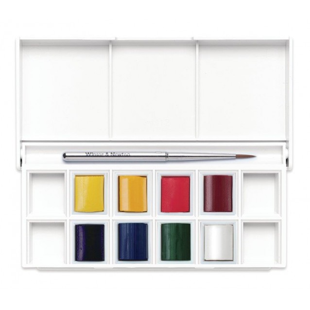 Winsor & Newton Cotman Κασετίνα Floral Set 8 Πλακάκια Ακουαρέλας & Πινέλο