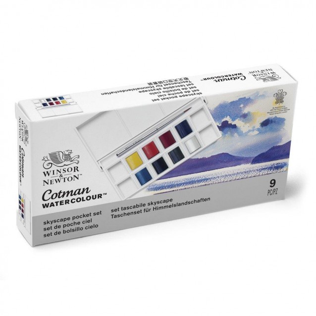 Winsor & Newton Cotman Κασετίνα Floral Set 8 Πλακάκια Ακουαρέλας & Πινέλο