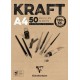 Clairefontaine Μπλοκ Σχεδίου Kraft 50 φύλλων A4 (21x29,7cm) 120gr