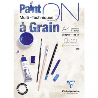 Clairefontaine Μπλοκ Mix Media PaintON Grain 20 φύλλων A4 (21x29,7cm) 250gr